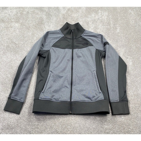 The North Face Women's Zip Up Jacket Size L Gray Track Colorblock Polyester - Picture 1 of 14